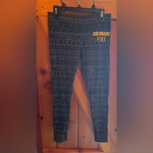 Victoria’s Secret Pink! CU Colorado Buffaloes leggings. Medium New without tags